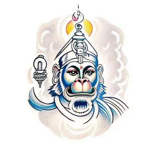 Hanuman tattoo design idea