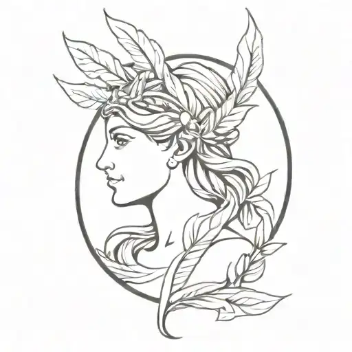 Athena, Ares and laurel wreath wrapping tattoo design idea