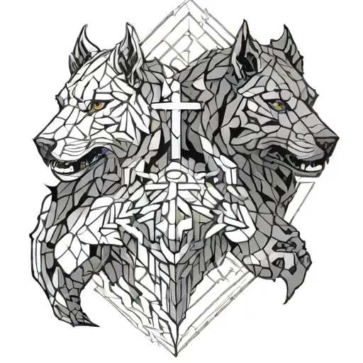 hades Cerberus bident tattoo design idea