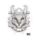 Whimsical veterinary creatures tattoo design idea