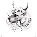 Whimsical veterinary creatures tattoo design idea