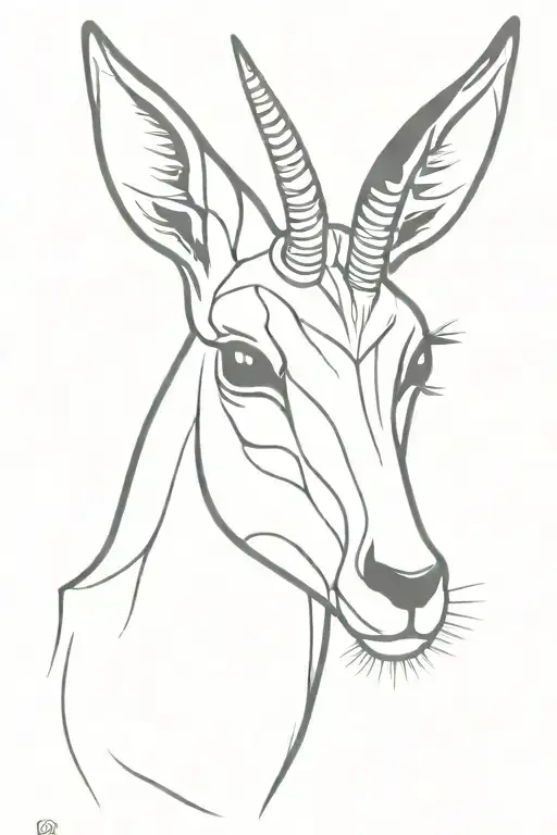 springbok head tattoo design idea