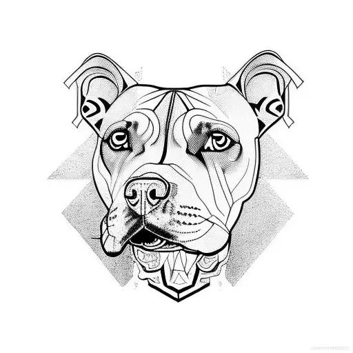 Pitbulls dog tattoo design idea