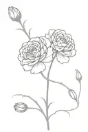 A carnation and chrysanthemum tangled together with the line "Francis forever" scrawled by it tattoo design idea