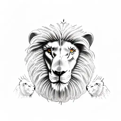 lion sheep doves jesus tattoo design idea