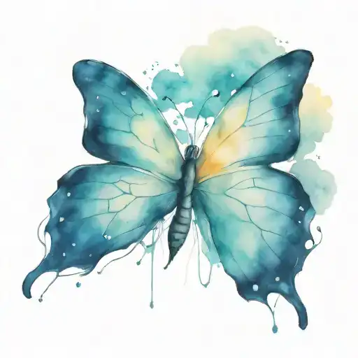 blue butterfly from life is strange  tattoo design idea