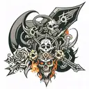 chaos and anarchy  tattoo design idea