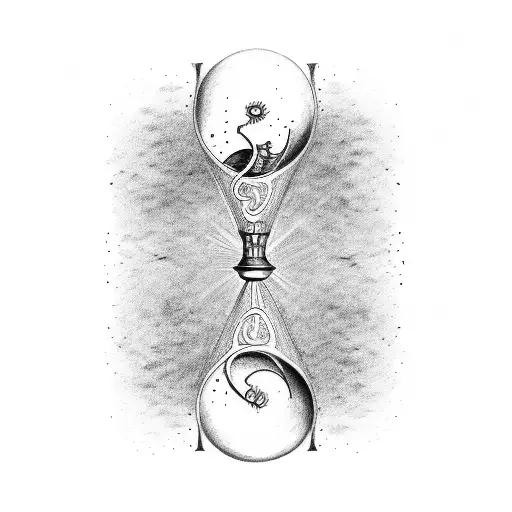 hourglass with words "father time" tattoo design idea