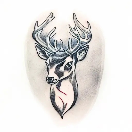 black deer tattoo design idea