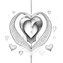 the names Tanisha, Olivia and Maya written in the shape of a heart tattoo design idea
