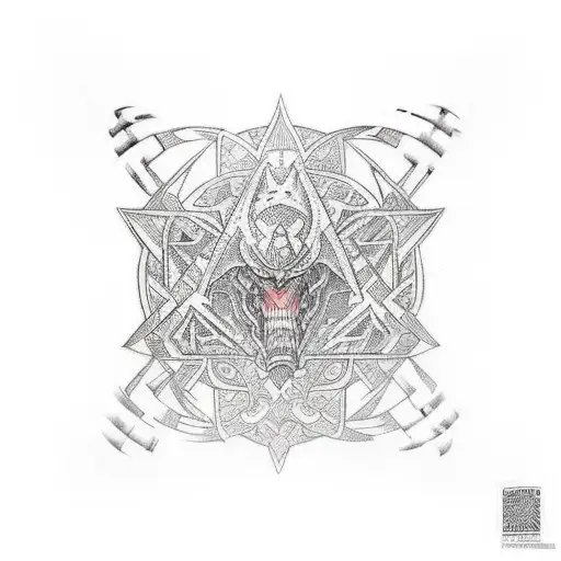 cyber tribal sigil  tattoo design idea