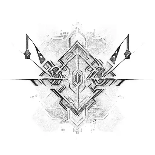 cyber sigil tattoo design idea