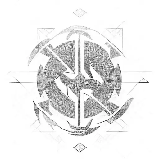 cyber tribal sigil  tattoo design idea