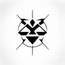 cyber tribal logo sigil tattoo design idea