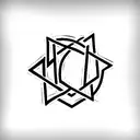 cyber tribal logo sigil tattoo design idea