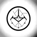cyber tribal logo sigil tattoo design idea