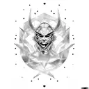 cyber sigil satan tattoo design idea