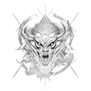 cyber sigil satan tattoo design idea