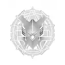 cyber tribal sigil  tattoo design idea