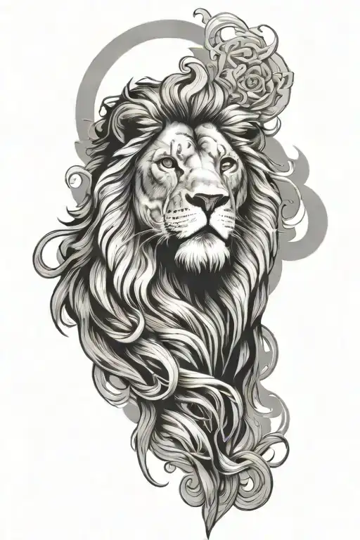 Lion looking up to jesus christ tattoo design idea