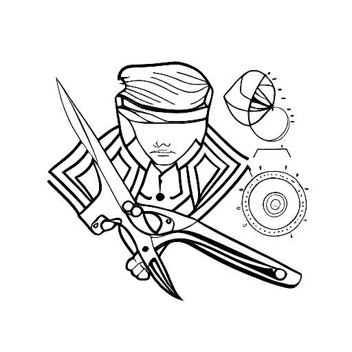 Tailoring scissor tattoo design idea