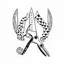 Tailoring scissor tattoo design idea
