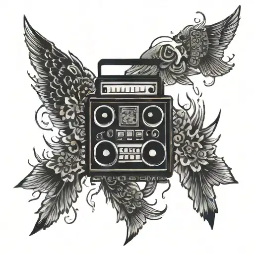 boombox  tattoo design idea