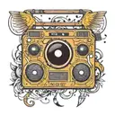 boombox  tattoo design idea