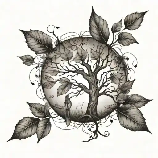 Create a tattoo design featuring a tree with branches representing the connections and relationships you build with your students, with each leaf symbolizing a different student tattoo design idea