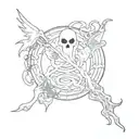 writing "Ghost" and writing "Alex" tattoo design idea