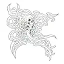 writing "Ghost" and writing "Alex" tattoo design idea