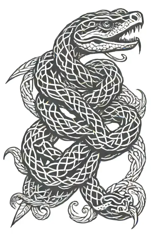 snake Celtic Knot tattoo design idea