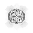 A hustler counting stacks of cash with a tattoo of a meth molecule hidden in the background tattoo design idea