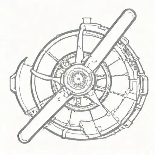 The front view of a C-130 engine with the propellers  tattoo design idea