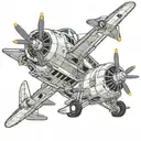 Front view of c-130 propellers   tattoo design idea