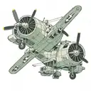 Front view of c-130 propellers   tattoo design idea