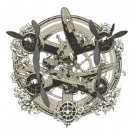 four  c-130 propellers tattoo design idea