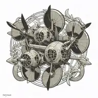 four  c-130 propellers tattoo design idea