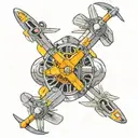 four  c-130 propellers tattoo design idea