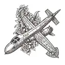 C-130 propeller blades floral design tattoo design idea