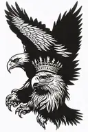 Eagle with Crown black African tattoo design idea