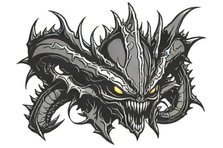 Xenomorph Queen crown tattoo design idea