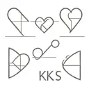 4 small hearts linked with initials K S G S tattoo design idea