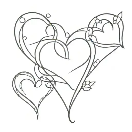 3 hearts for sisters  tattoo design idea