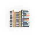 A minimalist tattoo of a library shelf filled with books, with a quote from a favorite poem incorporated into the design tattoo design idea