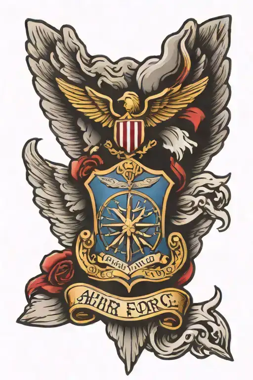 Air Force and medical badge incorporated tattoo design idea