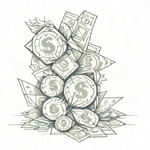 money tattoo design idea