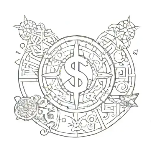 money symbols tattoo design idea