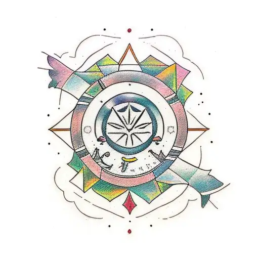 shattered and peaceful glass sea tattoo design idea