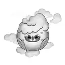 A Daruma Doll on clouds tattoo design idea